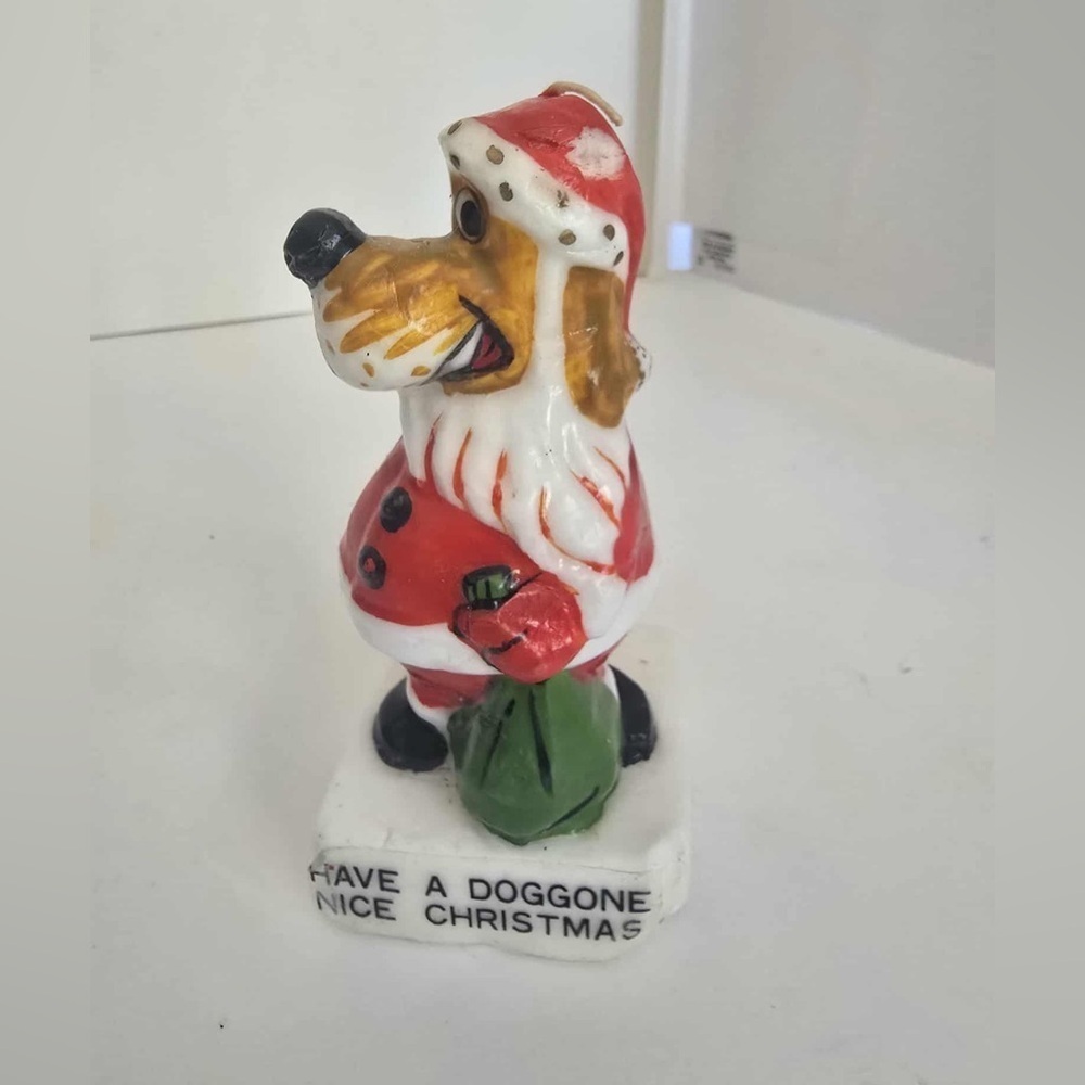 Vintage Christmas Candle Doggone Nice Christmas 1970s